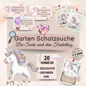 Unicorn Treasure Hunt Printable – Exciting scavenger hunt for the garden, children's birthdays & outdoor adventures for ages 4-8 with certificate, PDF image 1