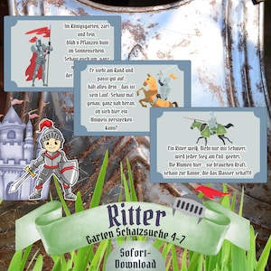 Knight Treasure Hunt to Print – Garden Scavenger Hunt for Children&#39;s Birthday, Outdoor Game 4 / 5 / 6 / 7 Years, Outdoor Adventure, Certificate