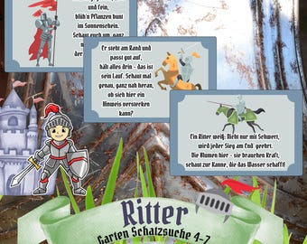 Printable Knight's Treasure Hunt - Garden Scavenger Hunt for Children's Birthday Parties, Outdoor Game for Ages 4/5/6/7, Outdoor Adventure, Certificate