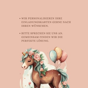 Einladung Kindergeburtstag, Geburtstagseinladung, Einhorn, Einladungskarten, Geburtstag Kinder, Karten, 1. Geburtstag, Boho, Personalisiert bild 6