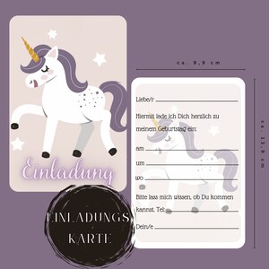Einladung Kindergeburtstag, Geburtstagseinladung, Einhorn, Einladungskarten, Geburtstag Kinder, Karten, 1. Geburtstag, Boho, Personalisiert bild 10