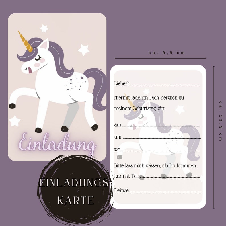 Einladung Kindergeburtstag, Geburtstagseinladung, Einhorn, Einladungskarten, Geburtstag Kinder, Karten, 1. Geburtstag, Boho, Personalisiert bild 10