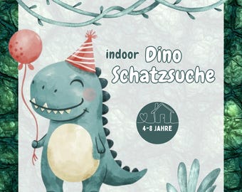 Chasse au trésor dinosaure, chasse au trésor à imprimer, fête d'anniversaire dinosaure, en intérieur, 4-8 ans, jeux d'anniversaire, numérique, impression instantanée