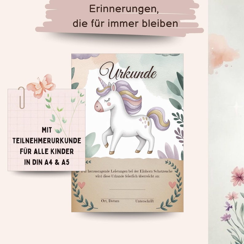 Unicorn Treasure Hunt Printable – Exciting scavenger hunt for the garden, children's birthdays & outdoor adventures for ages 4-8 with certificate, PDF image 4