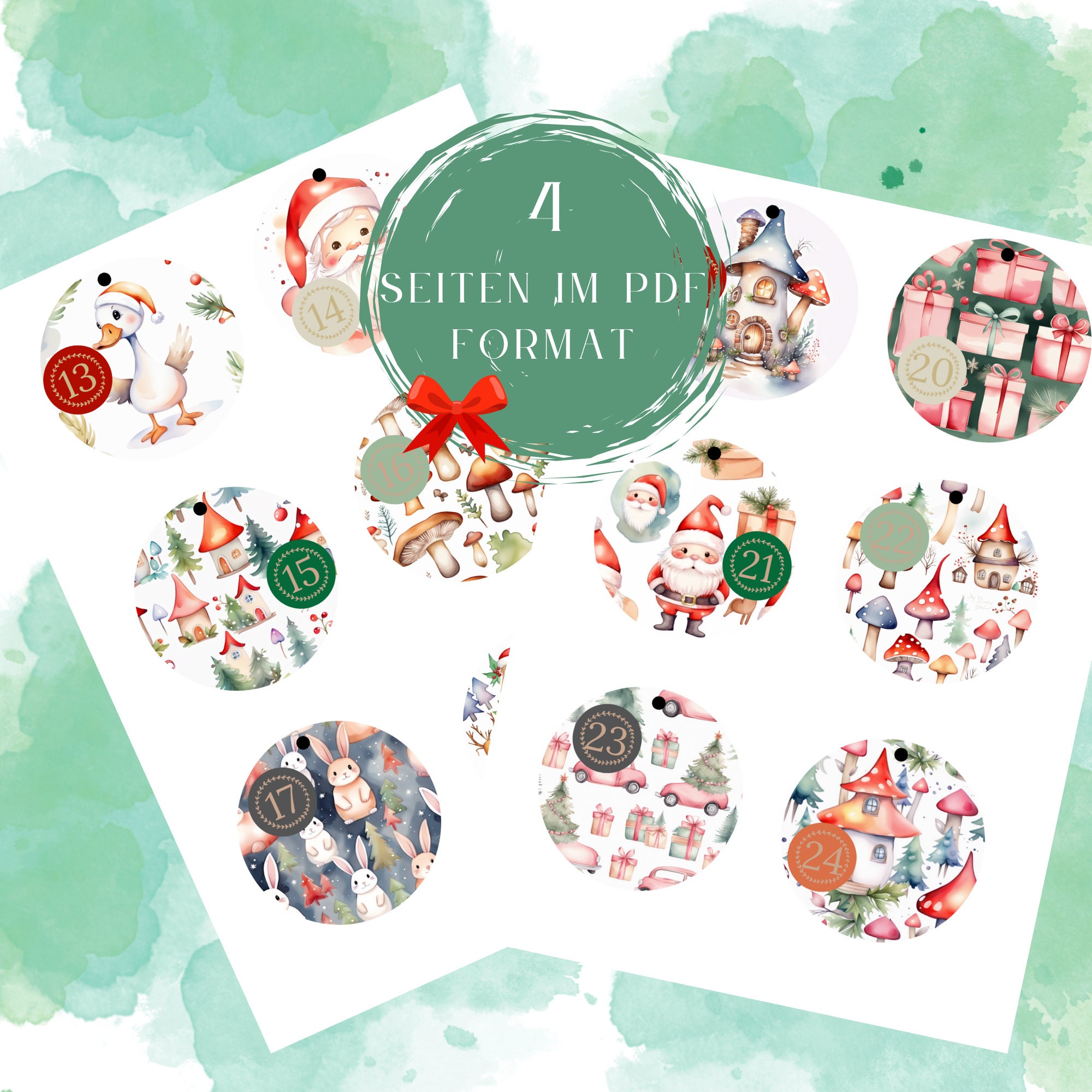 24 Pendant Advent Calendar Advent Calendar Children Etsy