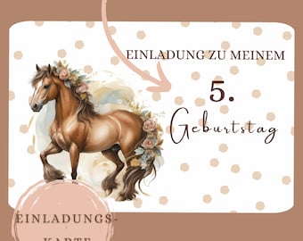 Children's birthday invitation, birthday invitation, horse, invitation cards, children's birthday, cards, 1st birthday, boho, personalized