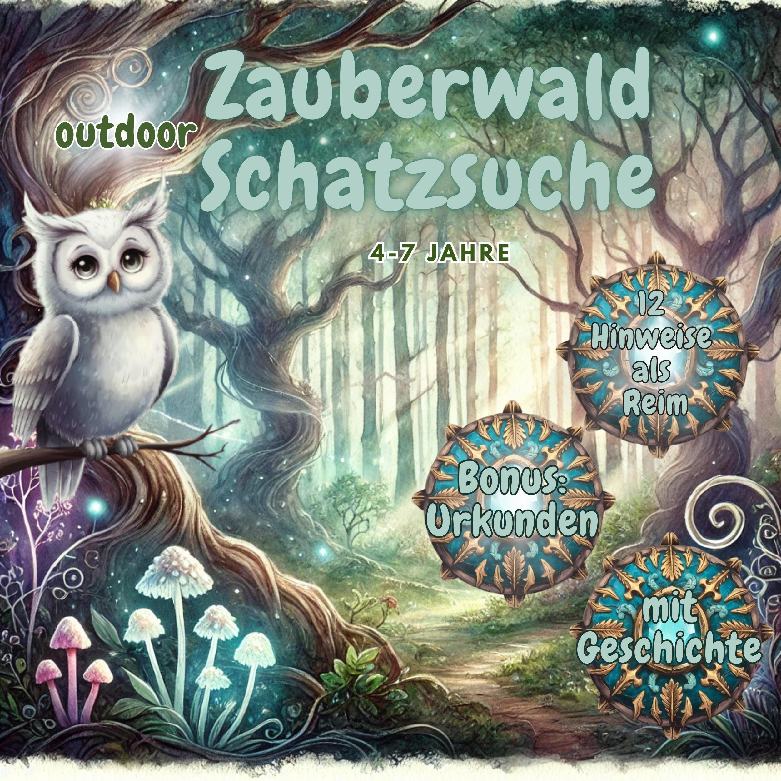 Schatzoektocht voor kinderen van 4-7 jaar - Betoverend bos in de tuin - Kant-en-klare aanwijzingen (PDF) - Kinderverjaardagsfeestje in de buitenlucht - Certificaat inbegrepen