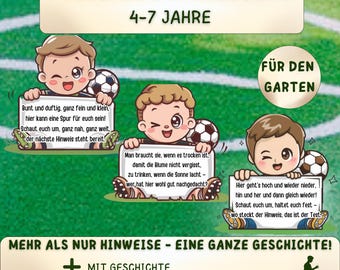 Football treasure hunt garden, scavenger hunt to print, children's birthday football, outdoor, 4/5/6/7 years, idea games birthday, outside