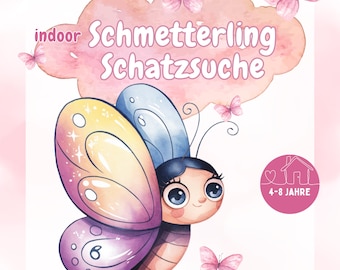 Butterfly Treasure Hunt for Kids' Birthday Party | Printable Scavenger Hunt | Indoor Game for Ages 4-8 | PDF, Birthday Game Idea, Indoors