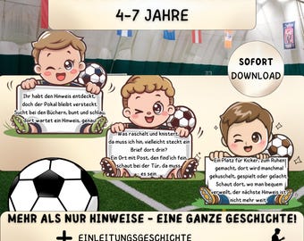 Football Treasure Hunt Indoor Children's Birthday Party – Printable Scavenger Hunt, Indoor Football Game, Ages 4, 5, 6, 7, PDF Download