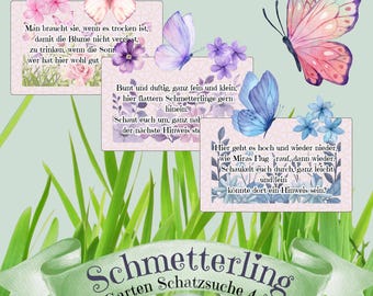 Butterfly Treasure Hunt Printable – Garden Scavenger Hunt for Children's Birthday, Outdoor Game for Ages 4-7, Outdoor Adventure, Certificate, Girls