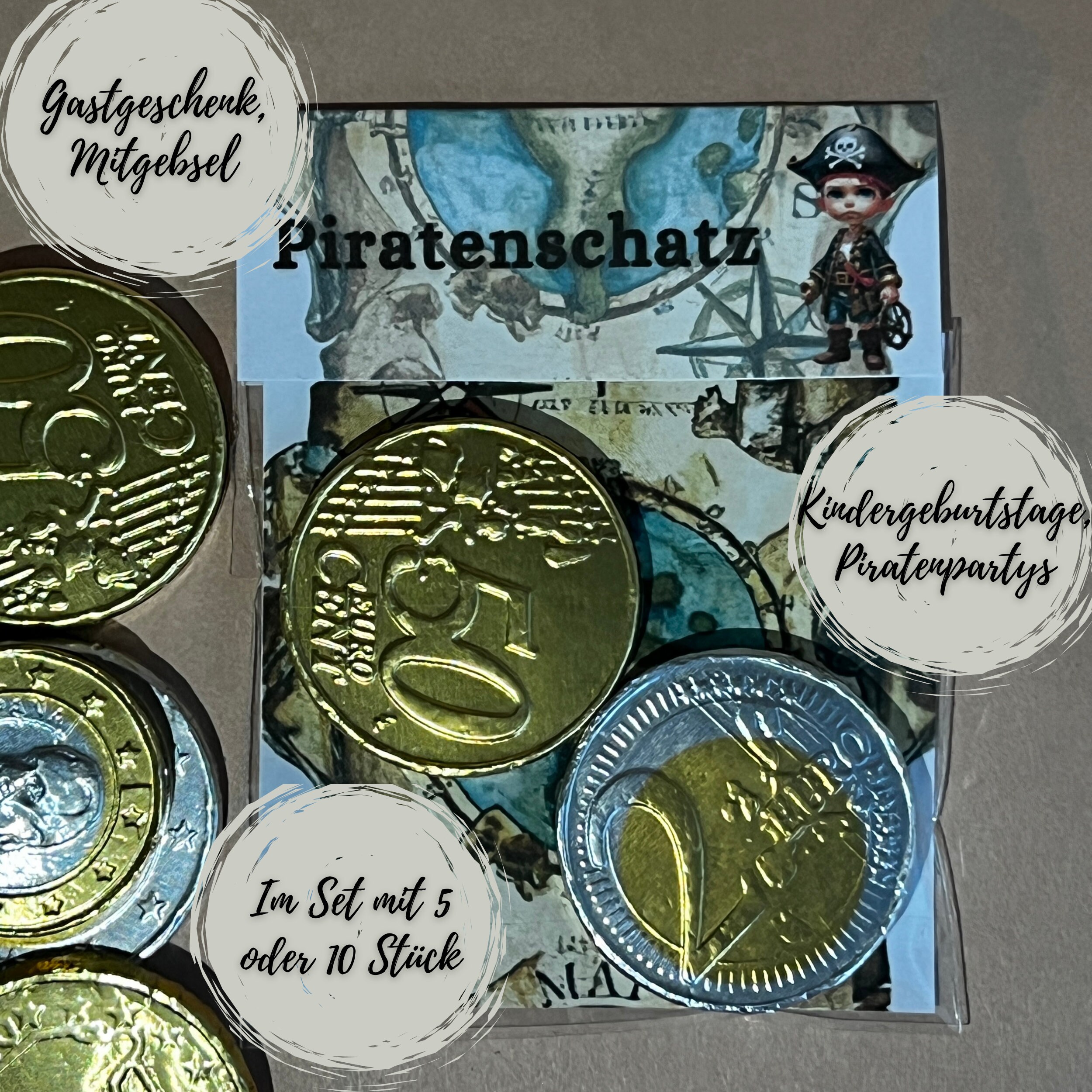 Piraten-Party Mitgebsel-Set – 58 Teile Mit Augenklappen, Armbändern, Tattoos & Goldmünzen