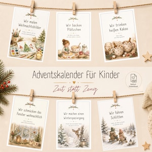 Advent calendar for children, time instead of things, 40 Christmas activities, DIY printable advent calendar, family advent, PDF download