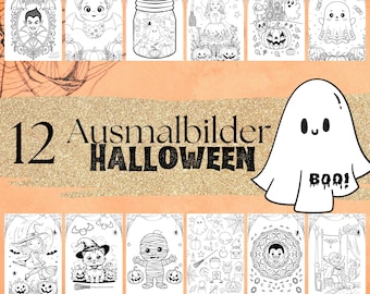 Ausmalbilder Halloween, Kinder, Malen, Basteln, DIY, Mitgebsel, Ausmalseiten, Ausmalen, Geschenk, Geburtstag Ideen, Malstation, Party Spiele