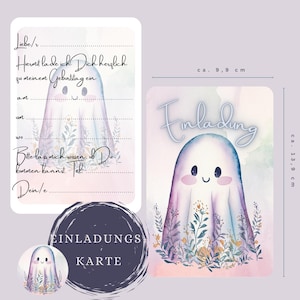 Einladung Kindergeburtstag Gespenst – Personalisierbar, Gruselige Geburtstagseinladung, Geist, Geburtstag, Halloween Party Deko, Kinder Part