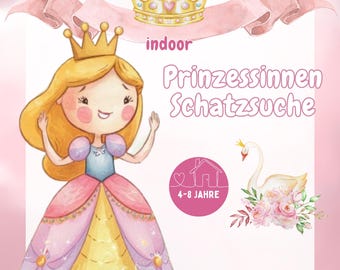 Princess Treasure Hunt, Printable Scavenger Hunt, Children's Birthday Party, Indoor, Ages 4+, Birthday Games, Certificate, Instant Print