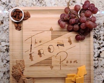Personalized Bamboo Charcuterie Board Set: Engraved Cheese Board Gift