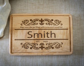 Personalized Cutting Board - Wedding Gift - Engagement present - Gift For Couple - Custom Cutting Board - Engraved Charcuterie Board