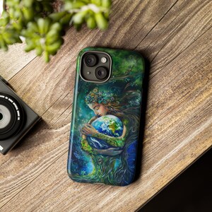 Gaia's Embrace, Love The Earth telefoonhoesje, iPhone 15 14 13 12 11 + meer, Galaxy 24 23 22 21 20 + meer, Pixel 8 7 6 5 + meer