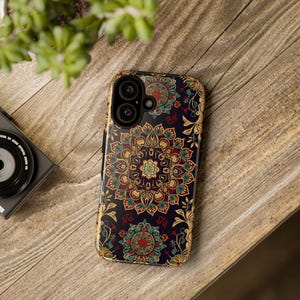 Phone Case, Persian Rug Design Print, Unique Tough Phone Cover, Protective iPhone Accessories, Vintage Boho Style, Ethnic Pattern Case