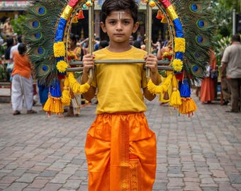Kids Panchakajam Dhoti Pants Saffron Series