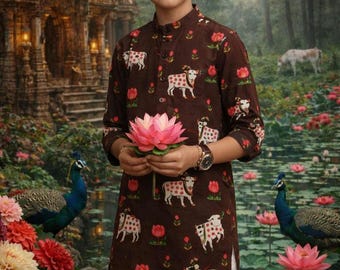 Shree Gomatha Kamathenu Kids Kurta With Pants size 16 to 36