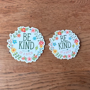 Be Kind of a bitch | vinyl, funny, pretty, subtle, adult humor, laptop decal, water bottle sticker, gag gift, prank, smart ass, waterproof image 4