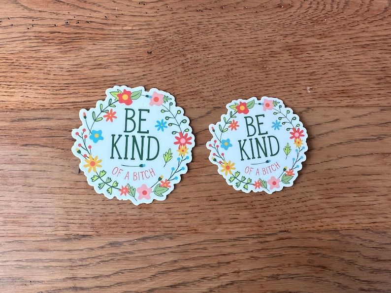 Be Kind of a bitch | vinyl, funny, pretty, subtle, adult humor, laptop decal, water bottle sticker, gag gift, prank, smart ass, waterproof image 4