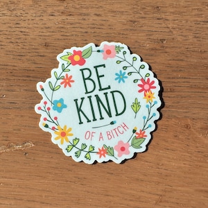 Be Kind of a bitch | vinyl, funny, pretty, subtle, adult humor, laptop decal, water bottle sticker, gag gift, prank, smart ass, waterproof image 8
