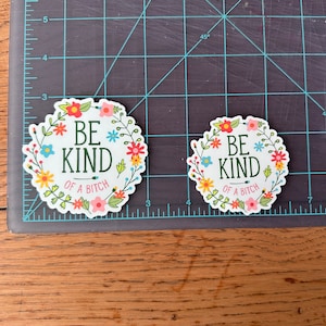 Be Kind of a bitch | vinyl, funny, pretty, subtle, adult humor, laptop decal, water bottle sticker, gag gift, prank, smart ass, waterproof image 6