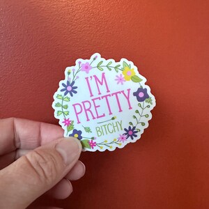 Soy bastante perra / vinilo, divertida, bonita, sutil, humor adulto, calcomanía para laptop, calcomanía para botella de agua, regalo de broma, broma, sabelotodo, pequeña, grande