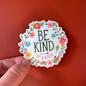 Be Kind of a bitch | vinyl, funny, pretty, subtle, adult humor, laptop decal, water bottle sticker, gag gift, prank, smart ass, waterproof image 9