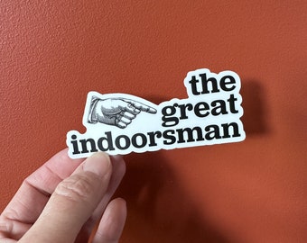 Pegatina de vinilo «El Gran Amante de Interior» - humor para desarrolladores, programadores, ingenieros de software, pegatina para portátil