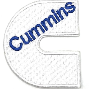 May include: White embroidered patch with a blue "Cummins" logo in the shape of a stylized letter C.