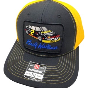 Rusty Wallace Nascar Racing Richardson 112 Trucker Snapback Hat Cap Vintage Style Patch Retro Throwback