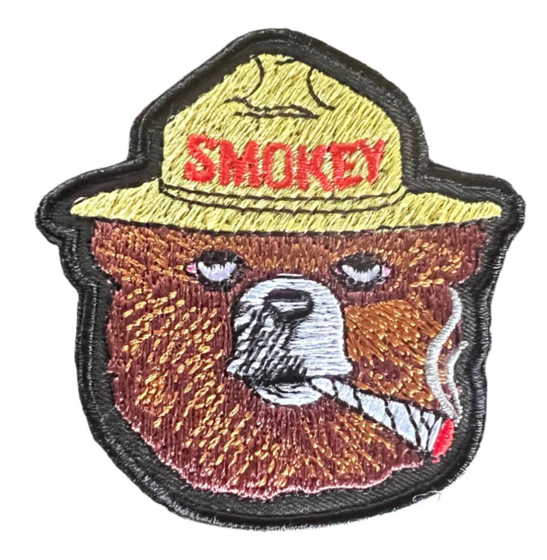 Smokey Bear Funny 420 Park Ranger Forest Fire Patch Vintage