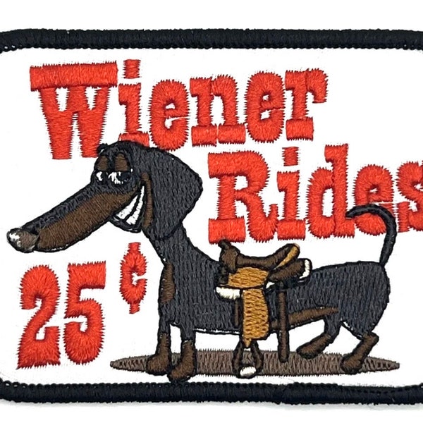 Wiener Rides 25 Cents Humorous Dog Funny Vintage Style Patch Cap Hat