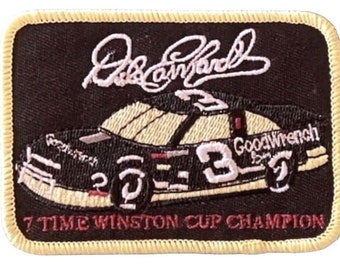 Dale Earnhardt Sr. Vintage Nascar Racing Hat Patch 7 Time Goodwrench Chevy Retro