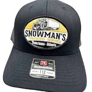 Snowman’s Trucking Service Smokey And The Bandit Movie Richardson 112 Trucker Snapback Hat Cap Vintage Style Patch Throwback