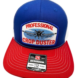Professional Crop Duster Funny Patch Richardson 112 Trucker Hat Cap Snapback