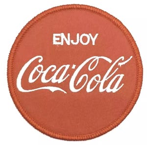 Coca-Cola Patch Retro Vintage Style Sew Iron On Cap Hat Jacket Soda Pop Coke