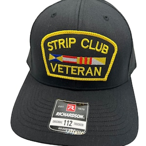 Strip Club Veteran Funny Adult Humor Richardson 112 Trucker Snapback Hat Cap Vintage Style Patch Throwback