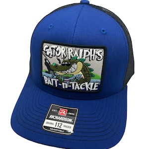 Gator Ralph’s Bait N Tackle Fishing Lures Shop Richardson 112 Trucker Snapback Hat Cap Vintage Style Patch Retro Throwback