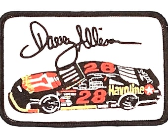 Davey Allison Nascar Racing Tygmärke Ford Vintage Stryk-på Havoline Texaco Svart