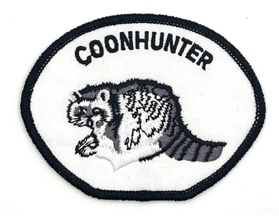 Coon Hunter Racoon Hunting Gun Patch Cap Hat Iron… - image 1