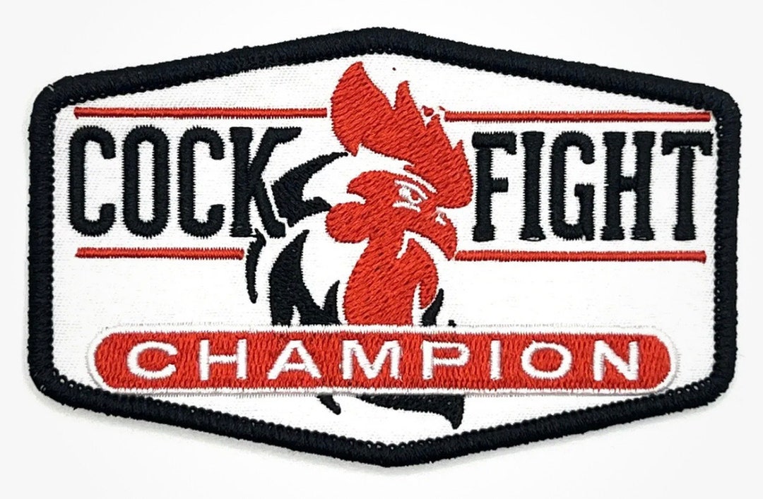 Cock Fight Champion Rooster Funny Adult Humor Vintage Style Retro Patch ...