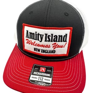 Amity Island Jaws  Movie Richardson 112 Trucker Snapback Hat Cap Vintage Style Patch Throwback