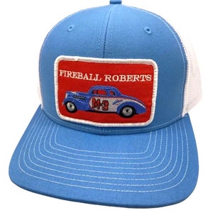 Fireball Roberts Nascar Racing Richardson 112 Trucker Snapback Hat Cap Vintage Style Patch Retro Throwback