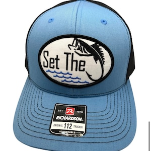 Set The Hook Fishing Richardson 112 Trucker Snapback Hat Cap Vintage Style Patch Retro Throwback