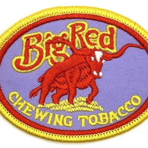 Big Red Chewing Tobacco Vintage Style Retro Iron Sew On Patch Hat Jacket